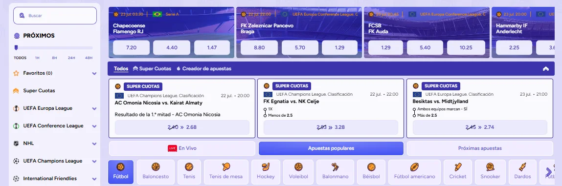 Spinbara Casino deportes