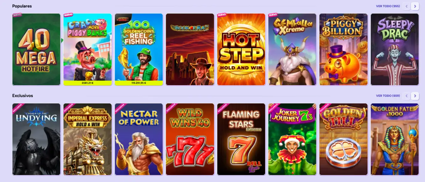 Spinbara Casino juegos