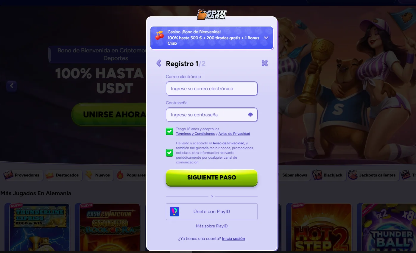 Spinbara Casino registro